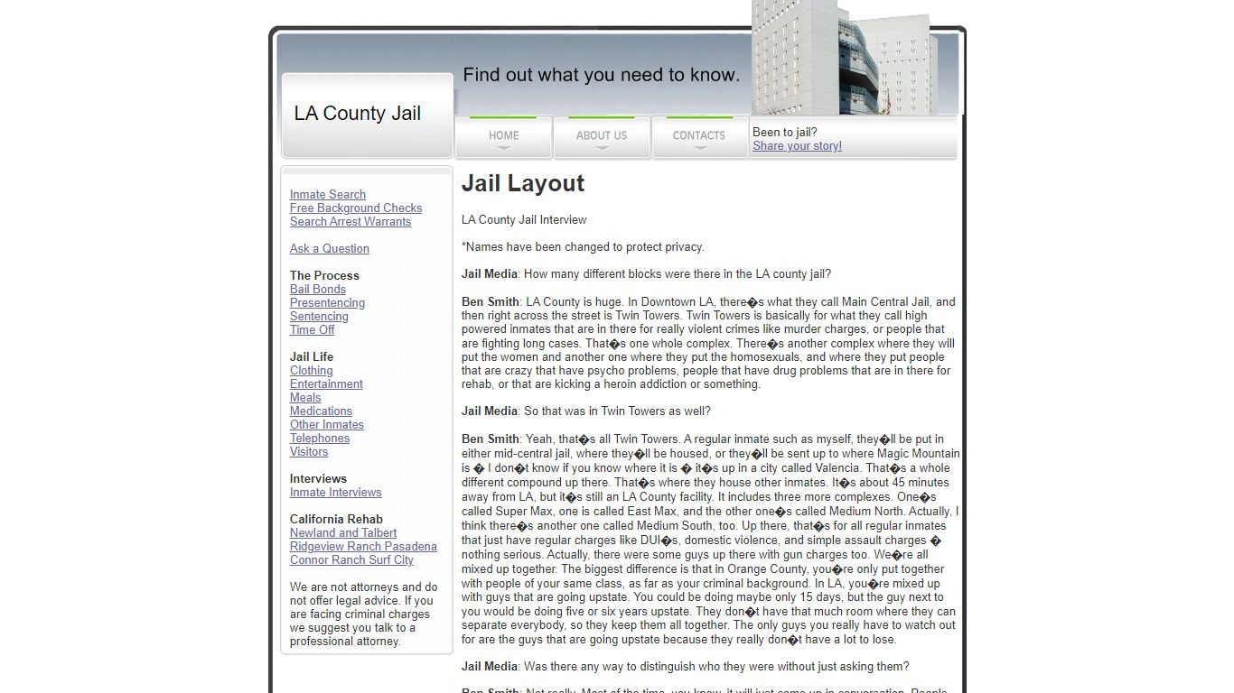 Learn about the Los Angeles Jail Layout